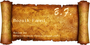 Bozsik Fanni névjegykártya